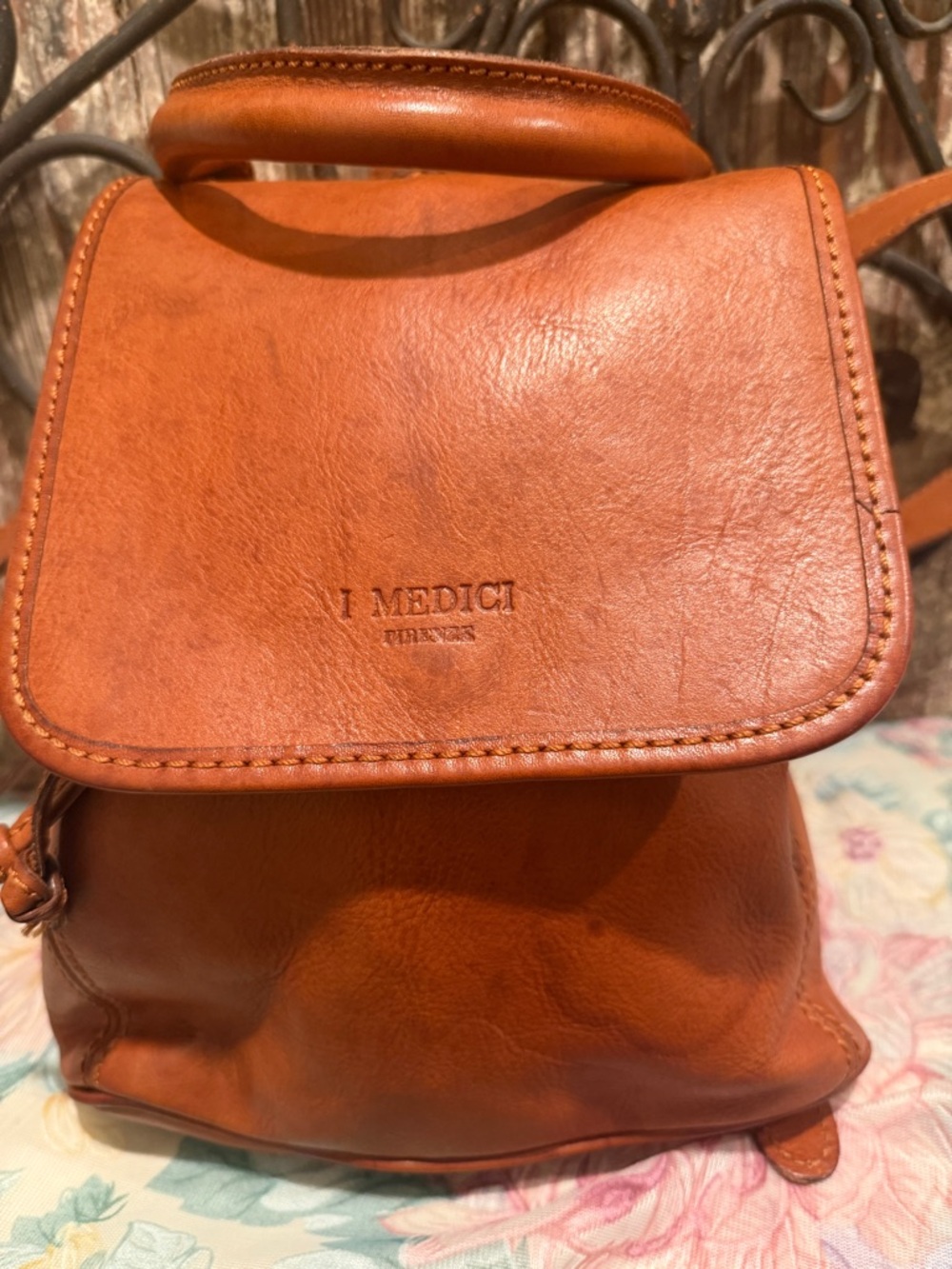 I Medici Vintage Leather Backpack Italy
